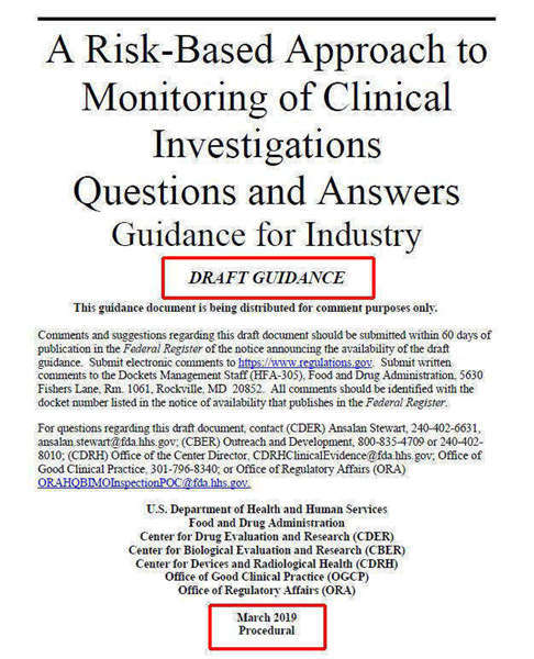 FDA基于風(fēng)險(xiǎn)監(jiān)查方法（RBM）的問題與解答(圖2)